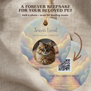 De Cerámica Adorno conmemorativo para mascotas con código QR d