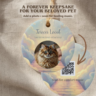 De Cerámica Adorno conmemorativo para mascotas con código QR d
