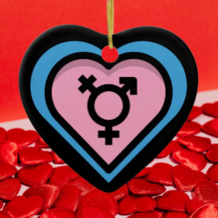 De Cerámica Adorno Corazón del Orgullo Trans