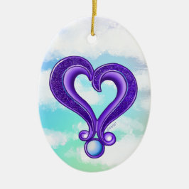 De Cerámica Adorno Corazón Morado Bonito