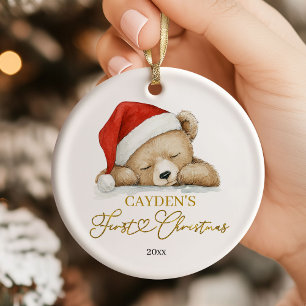 De Cerámica Adorno del Primer Navidad del Bebé Oso