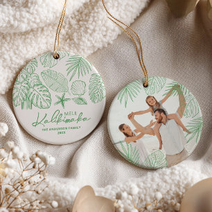 De Cerámica Adorno Familiar Mele Kalikimaka Tropical