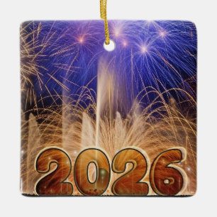 De Cerámica Adorno Feliz Año Nuevo 2026