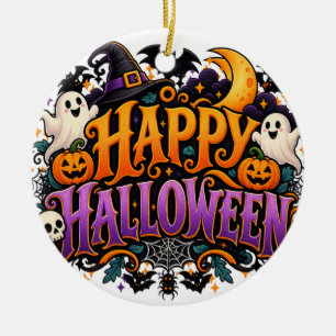 De Cerámica Adorno Feliz Halloween Fantasmas Calabazas y Calav