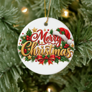 De Cerámica Adorno Feliz Navidad