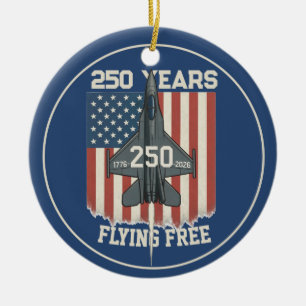 De Cerámica Adorno Patriótico América 250 Vuela Libre Avión 17