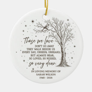 De Cerámica Adorno personalizado con nombre para árbol conmemo