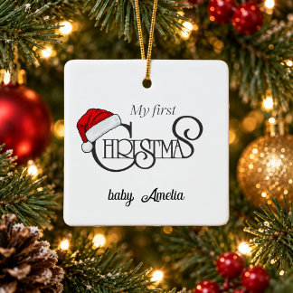 De Cerámica Adorno personalizado para el primer Navidad del be