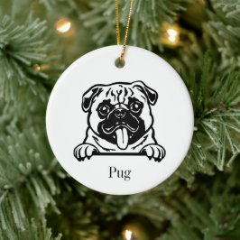 De Cerámica Adorno personalizado para mascotas con perro Pug, 