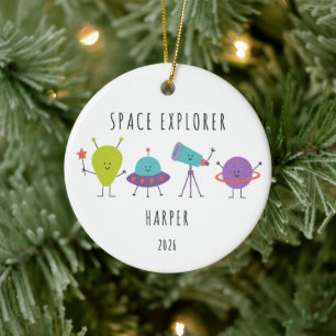 De Cerámica Adorno Personalizado para Niños Explorador Espacia