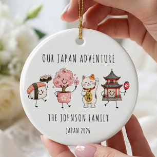 De Cerámica Adorno personalizado para viaje familiar a Japón
