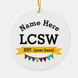 De Cerámica Adorno Regalo LCSW Trabajadora Social Clínica Lice