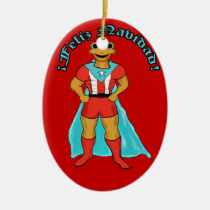 De Cerámica Adorno Super Coqui Feliz Navidad