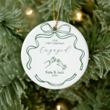 Adorno verde Coquette primer Navidad comprometidos