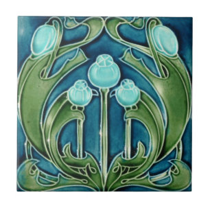 De Cerámica Azulejo - Arándanos Art Nouveau