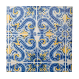 De Cerámica Azulejo azul y amarillo, Portugal