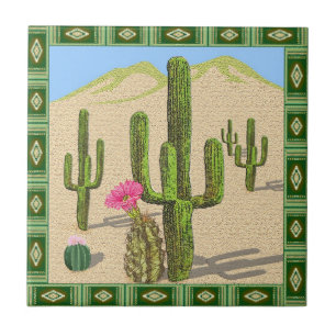 De Cerámica azulejo cactus del suroeste