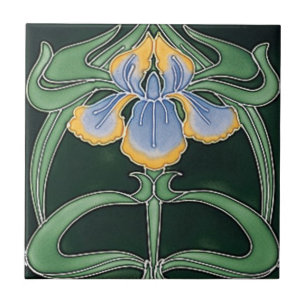 De Cerámica Azulejo - Iris Art Nouveau