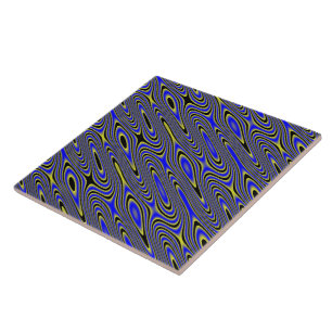 De Cerámica Azulejo Remolino Negro Azul Y Amarillo