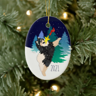 De Cerámica El adorno del Lapphund finlandés celestial 2021