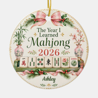 De Cerámica El Año Que Aprendí Mahjong Adorno Regalo para Ella