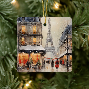De Cerámica Navidad en París, adorno navideño,