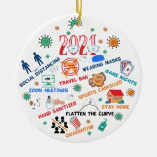 De Cerámica navidades pandémicos divertidos 2021 adorno cerá