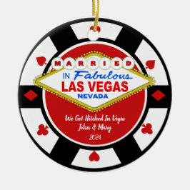 De Cerámica Nos Casamos en Vegas Adorno