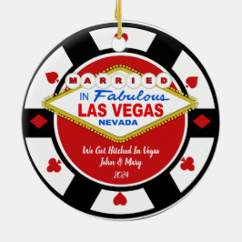 De Cerámica Nos Casamos en Vegas Adorno