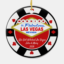 De Cerámica Nos Casamos en Vegas Adorno 2026