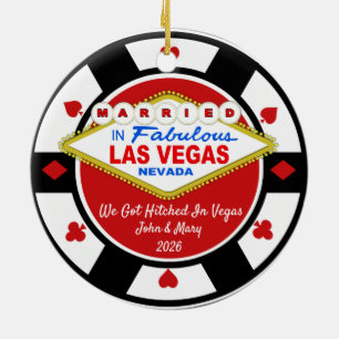 De Cerámica Nos Casamos en Vegas Adorno 2026