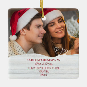 De Cerámica Nuestro Primer Navidad Casados Sr y Sra Adorno Cer