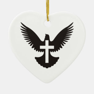 De Cerámica Paloma con adorno cerámico cruzado