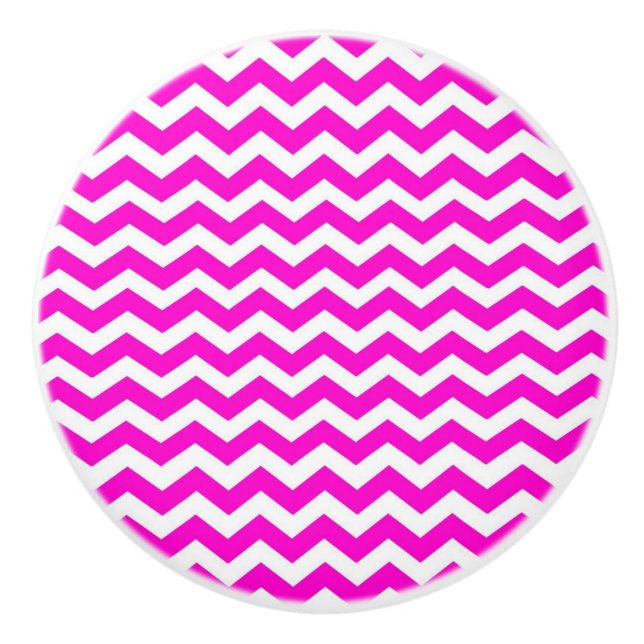 De Cerámica Pomo cerámico/Chevron rosado caliente (Anverso)