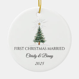 De Cerámica Primer Navidad Casados 2025 Adorno Personalizado