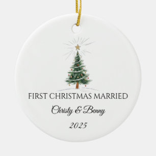 De Cerámica Primer Navidad Casados 2025 Adorno Personalizado