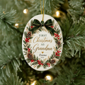 De Cerámica Primer Navidad como Abuela Adorno | Personalizado