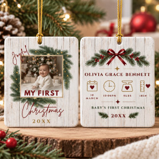 De Cerámica Primer Navidad del Bebé Adorno Personalizado con F