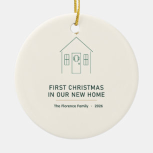 De Cerámica Primer Navidad en Nuestra Nueva Casa Adorno 2026