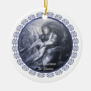 De Cerámica Primera Navidad en el adorno celestial