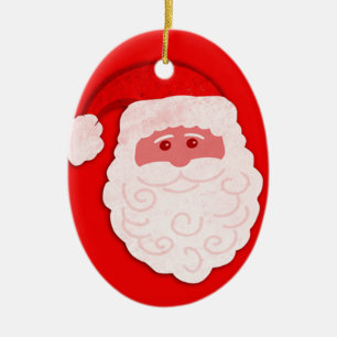 De Cerámica Santa "tus saludos" adorno rojo y blanco