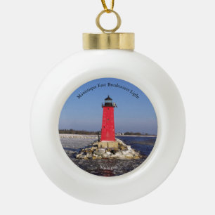 De Cerámica Tipo Bola adorno del Manistique East Breakwater Light