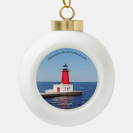De Cerámica Tipo Bola adorno del Menominee North Pierhead Light