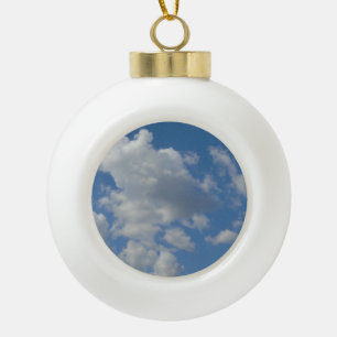 De Cerámica Tipo Bola Nubes blancas/grises y adorno del cielo azul