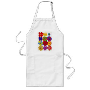 De Chickie del delantal flores de largo -