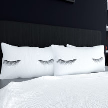 Eyes Asleep Black Oyelashes Blancos Pillow Funda S