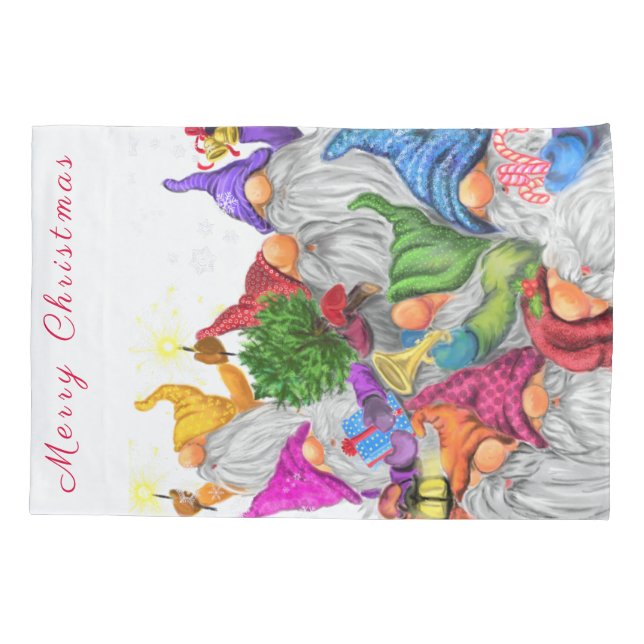 De Cojín Feliz Gnomes Navidades Funda Pillow (Reverso)