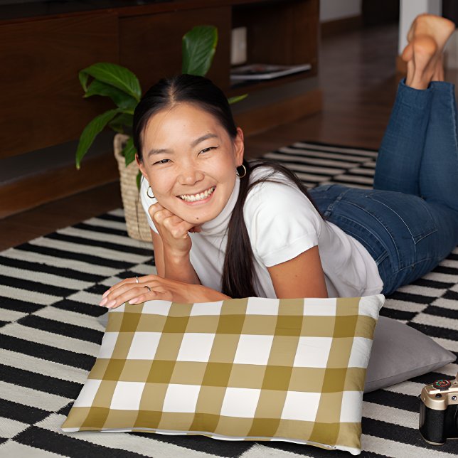 De Cojín Moss Brown Checkered Pillow Funda (Subido por el creador)