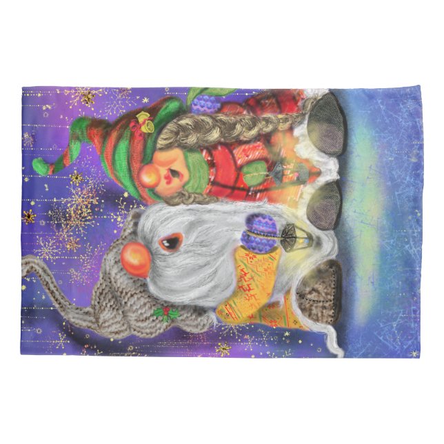 De Cojín Navidades felices Gnomes Pillow Funda (Reverso)