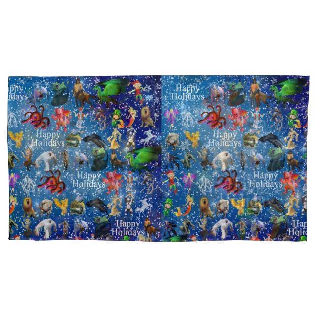 De Cojín P es para Phoenix Navidades Funda Pillow (Azul) (Anverso)